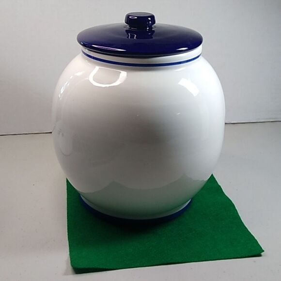 Vintage Rosenthal Netter Cobalt Blue Art Pottery Kitchen Ceramic Cookie Jar - Picture 2 of 10
